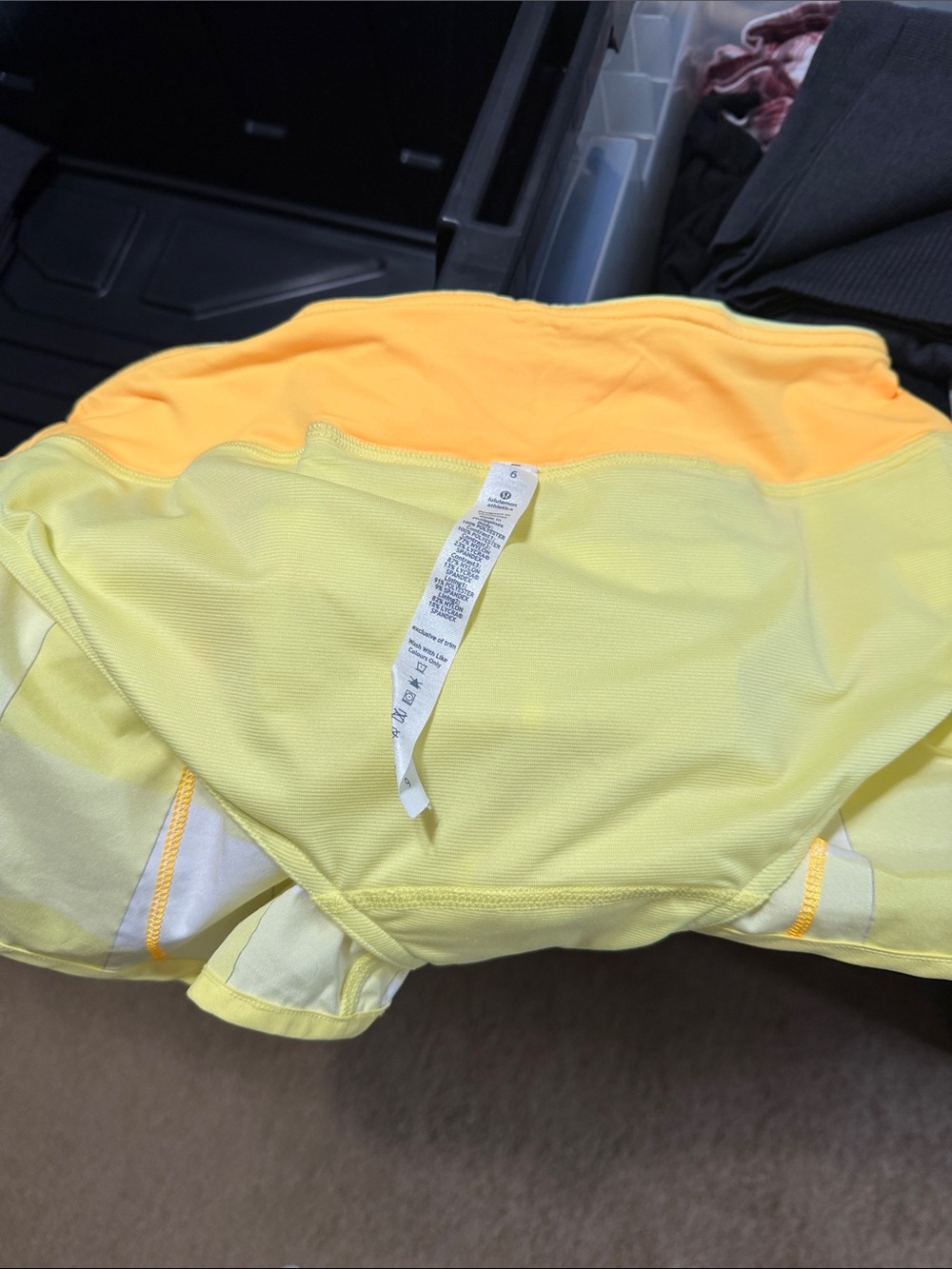lululemon athletica Yellow Plaid Layered Running Shorts - Picture 7 of 7